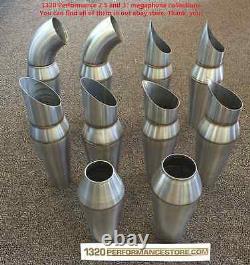 1320 Performance 3 inch Megaphones for custom header exhaust build race Ver 1