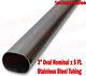 3 Od In X 5' Ft Oval Straight Exhaust Header Pipe Tubing Intercooler Downpipe