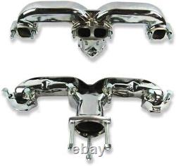 Chevy SBC 283 305 327 350 383 400 Ram Horn Header Set Chrome H64501C Exhaust Ma