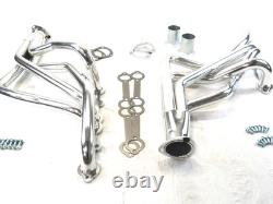 Chevy SBC 350 Long Tube Header G Body El Camino, Monte Oldsmobile Silver Ceramic
