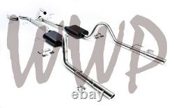 Dual 2.5 Header Back Exhaust System /w Flowmaster Mufflers 67-70 Ford Mustang