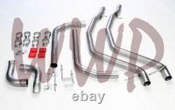 Dual 2.50 Header Back Exhaust Pipe Kit System No Muffler 59-64 Chevrolet Impala