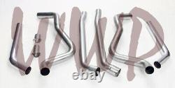 Dual 3 Header Back Exhaust Pipe Kit No Muffler 67-69 GM F-Body Camaro/Firebird