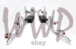 Dual 3 Header Back Exhaust Turn Down Side Exit 64-67 GM A-Body With Flowmaster