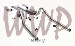 Dual Split Header Back Exhaust Muffler System 68-70 Mopar/Dodge/Plymouth B Body