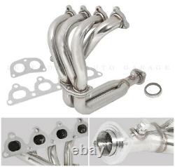 For 92-95 Honda Civic Lx Dx Ex D15 D16 2pc 4-2-1 Stainless Steel Exhaust Header
