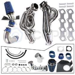 For 97-03 Expedition F-150 97-99 F-250 COLD AIR INTAKE+EXHAUST HEADER MANIFOLD