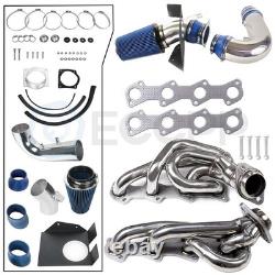 For 97-03 Expedition F-150 97-99 F-250 COLD AIR INTAKE+EXHAUST HEADER MANIFOLD