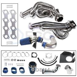 For 97-03 Expedition F-150 97-99 F-250 COLD AIR INTAKE+EXHAUST HEADER MANIFOLD