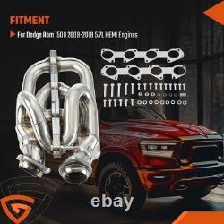 For Dodge Ram 1500 2009-2018 5.7L HEMI Shorty Stainless Performance Headers