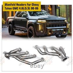 Pair Headers For 00-06 4.8L 5.3L V8 Chevy GMC Avalanche Silverado Sierra Tahoe