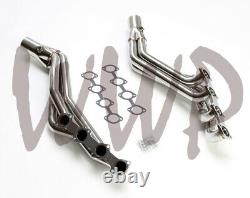 Polished Long Tube Exhaust Header Y-Pipe Kit 04-08 Ford F150 4.6L Truck 4WD Only