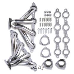 Polished Stainless Steel Block Hugger Shorty Exhaust Headers For SBC LS LS3 LS6