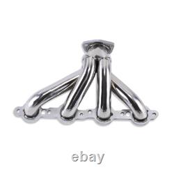 Polished Stainless Steel Block Hugger Shorty Exhaust Headers For SBC LS LS3 LS6