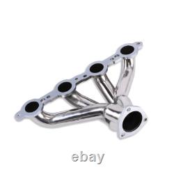 Polished Stainless Steel Block Hugger Shorty Exhaust Headers For SBC LS LS3 LS6