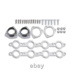 Polished Stainless Steel Block Hugger Shorty Exhaust Headers For SBC LS LS3 LS6