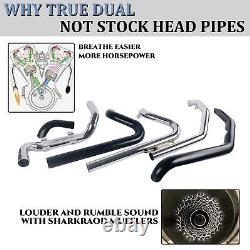 Powerful Performance True Dual Exhaust Headers for Harley Touring 1995-2008