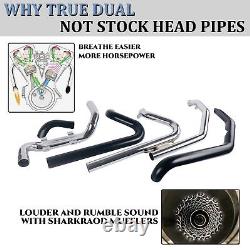 SHARKROAD Performance True Dual Exhaust Headers for Harley Touring 1995-2008