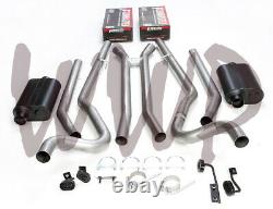 Stainless Dual Header Back Exhaust 68-70 Mopar B Body V8 With Flowmaster Mufflers