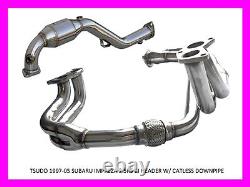 Tsudo For 97 98 99 00 01 02 03 04 05 Subaru Impreza 2.5L RS EJ 2.5 Headers With DP