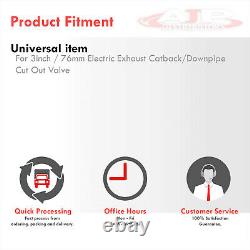 Universal 3 76mm Electric Catback Exhaust Flange Cut Out Piping +Remote Control